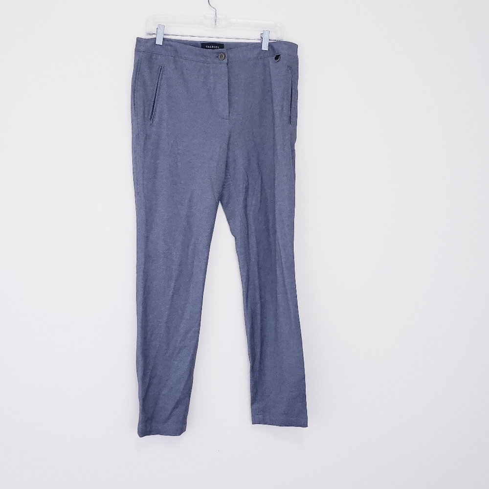 Talbots Gray Skinny Ankle Dress Pants Herringbone Size 8 Riding Pants
